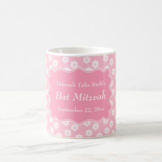 Pink Floral Bat Mitzvah Coffee Mug