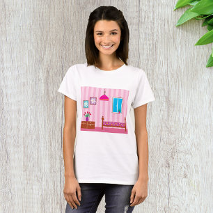 Pink Floral Bedroom Kids Room T-Shirt