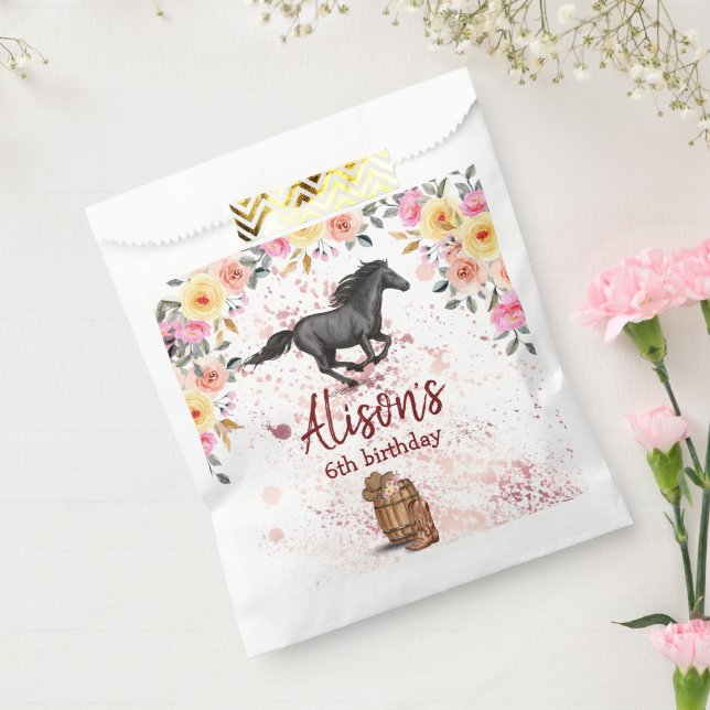 Pink Floral Birthday Horse Birthday Party Favour Bag (Sealed)