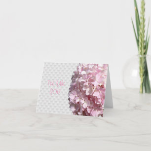 Pink Floral blank thank you note Card