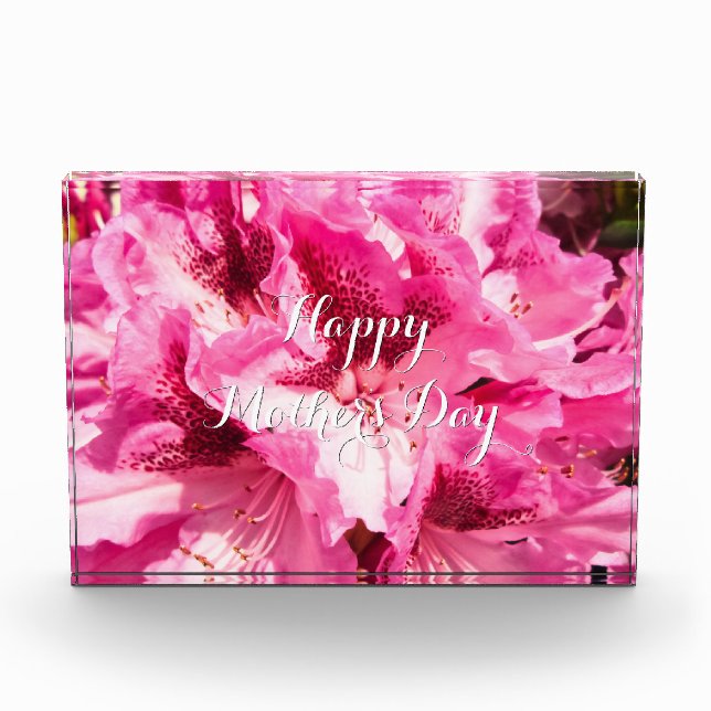 Pink Floral Bliss - Personalized Mother's Day Photo Block (Front)