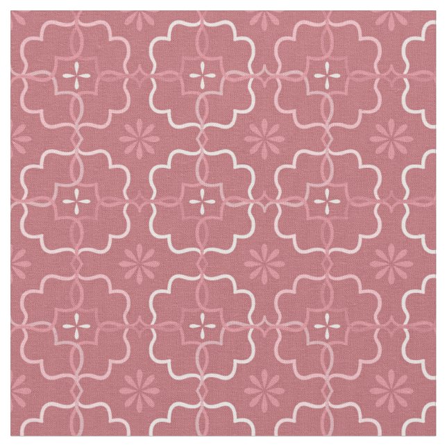 Pink Floral | Block Pattern Fabric (Close Up)