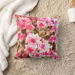 Pink Floral Bloom Pattern – Soft Botanical Design Cushion