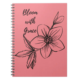 Pink Floral Bloom with Grace Notebook