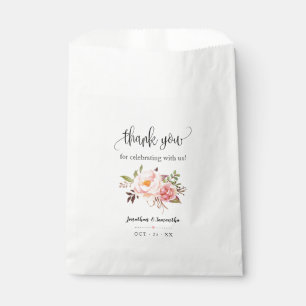 Pink floral boho chic party wedding favour bag