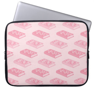 Pink Floral Books Laptop Sleeve