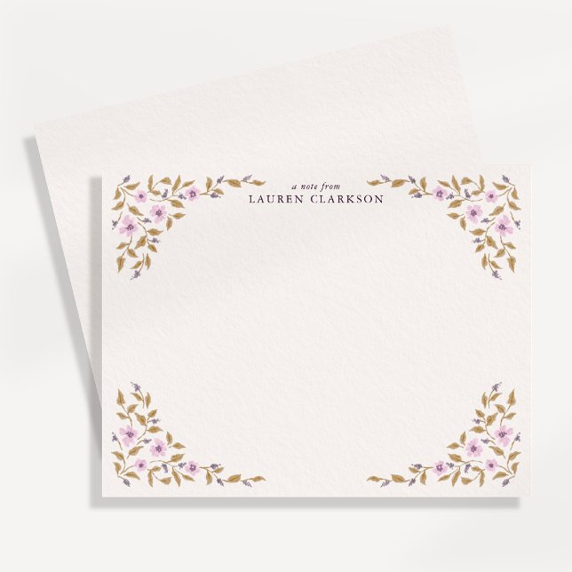 Pink Floral Border Note Card (Creator Uploaded)