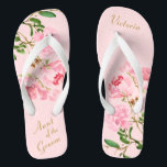 Pink Floral Botanical Aunt of the Groom Wedding Thongs<br><div class="desc">These personalised Pink Floral Botanical Aunt of the Groom Wedding flip flops feature an elegant aesthetic design of pink peony flowers watercolor painting. The beautiful flip flops are a memorable gift for wedding party members: bride, bridesmaids, mother of the bride, maid of honour... They will add a stylish dose of glam to your...</div>