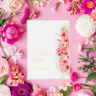 Pink Floral Botanical Garden Colourful Wedding Gol
