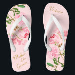 Pink Floral Botanical Mother of the Groom Wedding Thongs<br><div class="desc">These personalised Pink Floral Botanical Mother of the Groom Wedding flip flops feature an elegant aesthetic design of pink peony flowers watercolor painting. The beautiful flip flops are a memorable gift for wedding party members: bride, bridesmaids, mother of the bride, maid of honour... They will add a stylish dose of glam to your...</div>