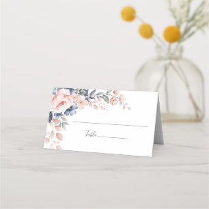 Pink Floral Botanical Wedding Place Card