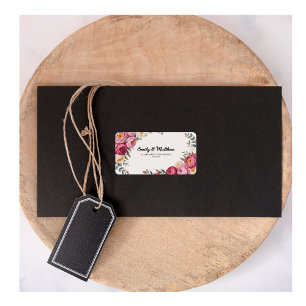 Pink Floral Bouquet Address Labels