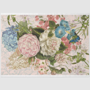 Pink-floral-bouquet decoupage tissue paper