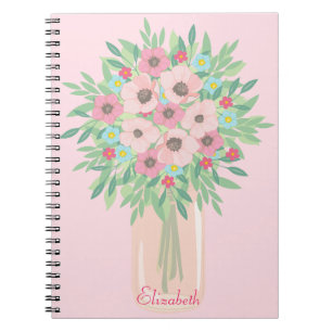 Pink Floral Bouquet Notebook