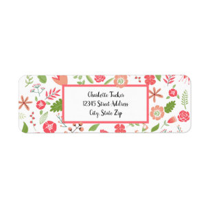 Pink Floral Bouquets - Return Address Label