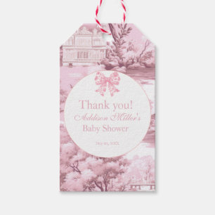 Pink Floral Bow Coquette Baby Girl Shower Nap Gift Tags