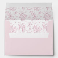 Pink Floral Bow Vintage Toile Bear Baby Shower