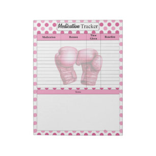 Pink Floral Breast Cancer_ Medication Tracker Notepad