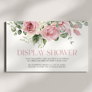 Pink Floral Bridal Baby Shower Display Shower Enclosure Card