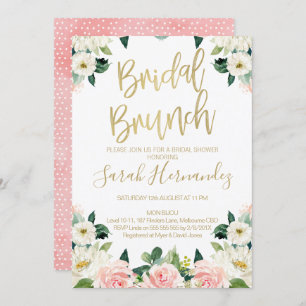 Pink Floral Bridal Brunch Bridal Shower Invitation