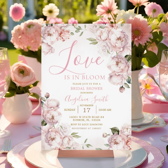 Pink Floral Bridal Shower Bridal Brunch Invitation (Creator Uploaded)
