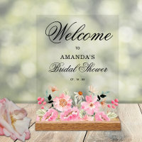 Pink Floral Bridal Shower Brunch Welcome