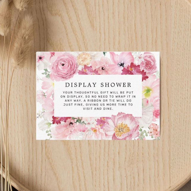 Pink Floral Bridal Shower Display Shower Enclosure Card (Creator Uploaded)