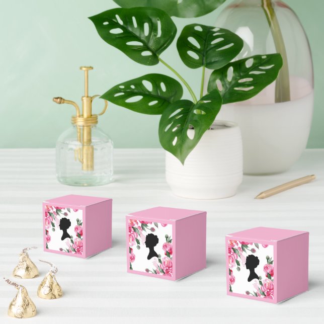 PINK FLORAL BRIDAL SHOWER FAVOUR BOX (Multiple)