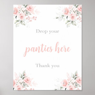 Pink floral, bridal shower game  poster