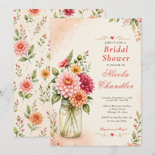 Pink Floral Bridal Shower Invitation