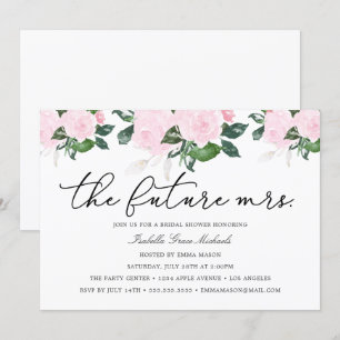 Pink Floral Bridal Shower Invitation
