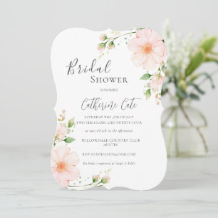 Pink Floral Bridal Shower Invitation