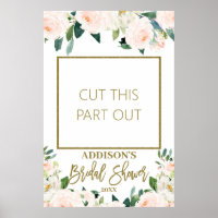 Pink Floral Bridal Shower Photo Prop Frame