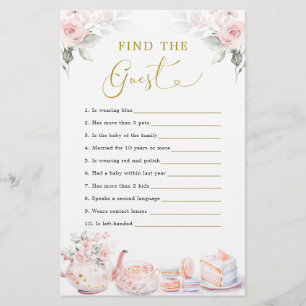 Pink Floral Bridal Shower Tea Party Find The Guest