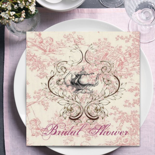 Pink Floral Bridal Shower Tea Party Invitation (Pink Floral Bridal Shower Tea Party Invitation)