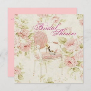 Pink Floral Bridal Shower Tea Party Invitation