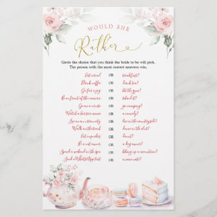 Pink Floral Bridal Tea Party Would She Rather