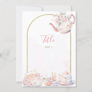 Pink Floral Bride to Be Bridal Shower Tea Party Invitation