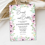 Pink Floral Brunch and Bubbly Bridal Shower Invitation<br><div class="desc">Watercolor delicate pink floral Anemones Brunch and Bubbly Bridal Shower Invitations. Matching items available.</div>