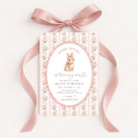 Pink Floral Bunny 1st Birthday