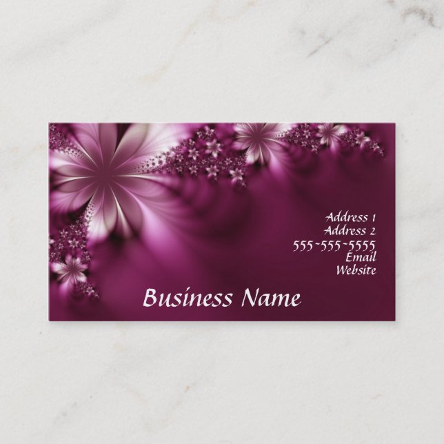 pink floral Business card (Front)
