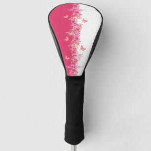 Pink Floral Butterfly Golf Head Cover