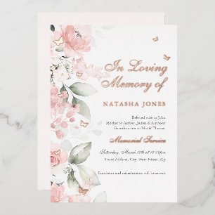 Pink Floral Butterfly Memorial Service