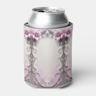 Pink Floral Can Cooler
