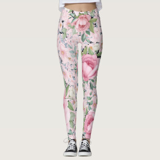 Pink Floral Capri Length Buttery Soft Leggings