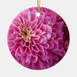 Pink Floral Ceramic Ornament