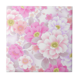Pink Floral Ceramic tiles