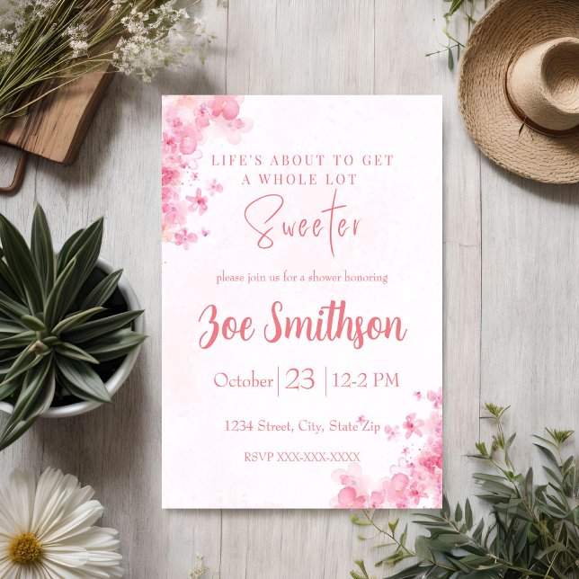 Pink Floral Cherry Blossom Invitation (Creator Uploaded)