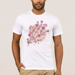 Pink Floral Cherry Blossom Tree Petals T-Shirt