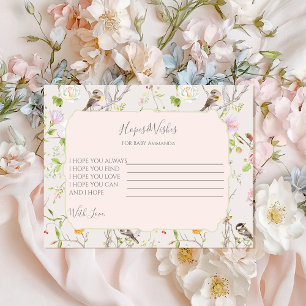 Pink Floral Chinoiserie Baby Shower Enclosure Card
